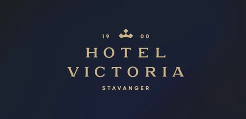 Hotel Victoria logo with establishment year 1900 and crown icon, Stavanger