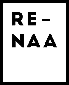 RE-NAA restaurant logo in black text on white background
